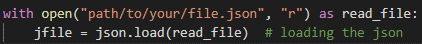 Opening a JSON file 